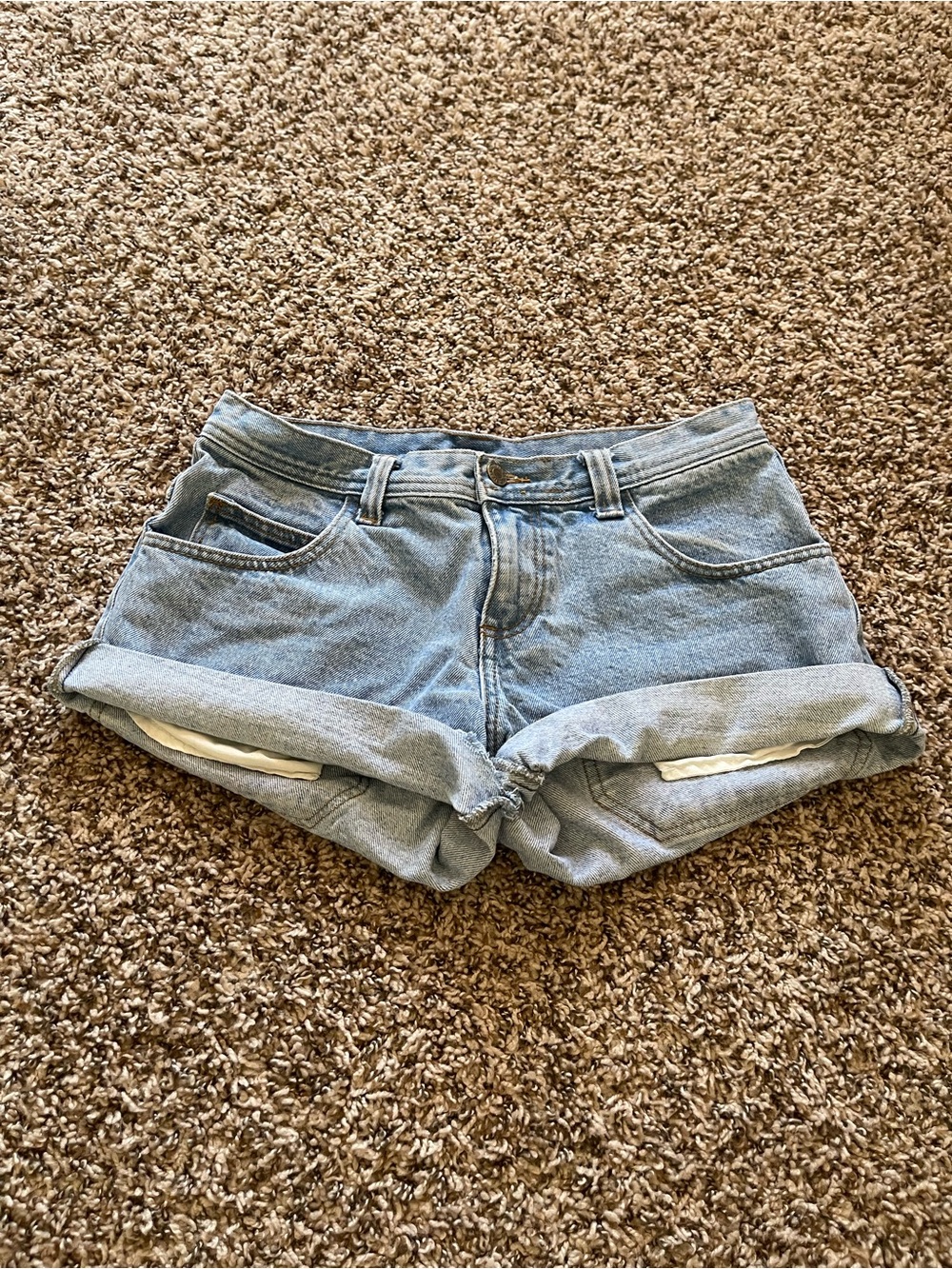 John Galt Brandy Melville Cuffed Denim Shorts Size 5 Light Wash High Rise Boho